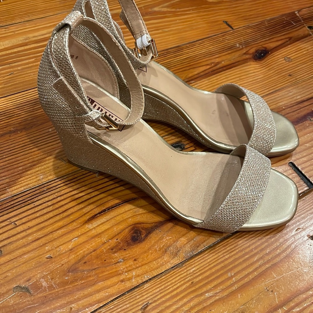 Size 8 Sparkle Wedge with Ankle Strap